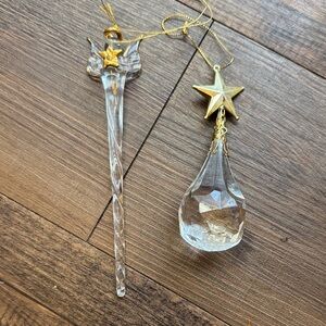 Gold and Clear Crystal Star Ornament Set